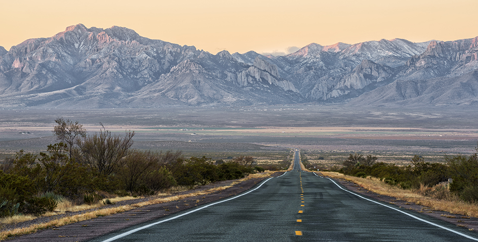 Loree Johnson Photography; Sunrise on the Chiricahua Mountains; road less traveled; new mexico; highway 80; arizona; dawn; snow; desert southwest; rugged; rocky; morning
